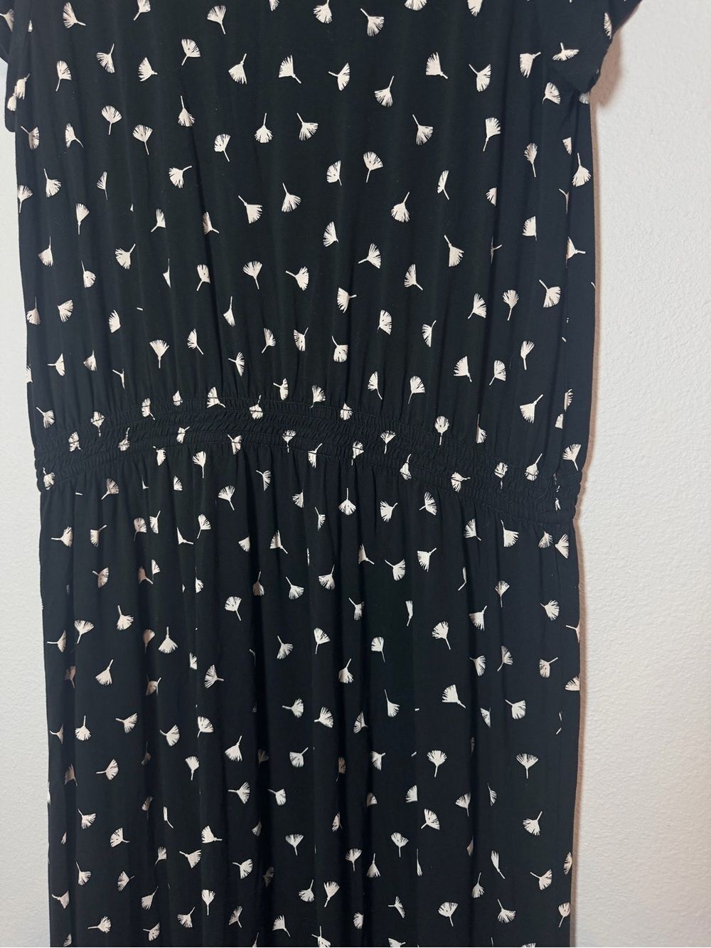 J. Jill Wearever Collection Floral Maxi Dress Large Dandelion Black White - Picture 5 of 8